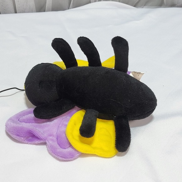 Buggin out Black Purple Yellow 8" Butterfly Hanging Mobile Stuffed Plush Toy - Picture 8 of 11